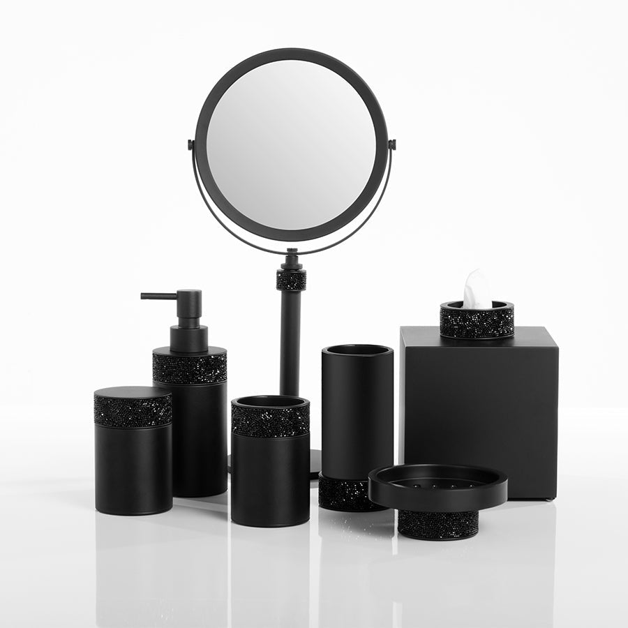 Decor Walther Swatovski Rocks Badeaccessoires in Schwarz mit Swarovski Kristallen