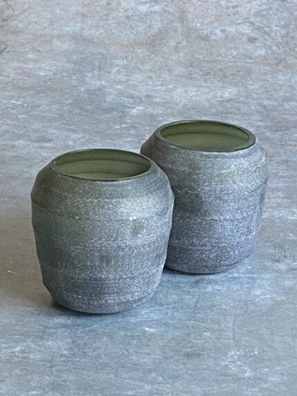 Teelicht handgeschliffen, steelgrey