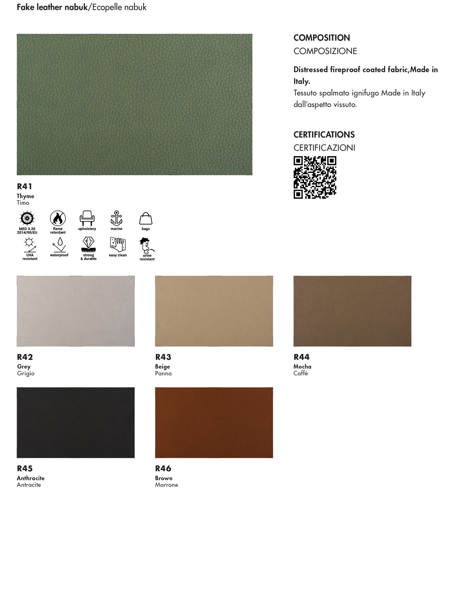 SOVET Stoff- und Ledermuster