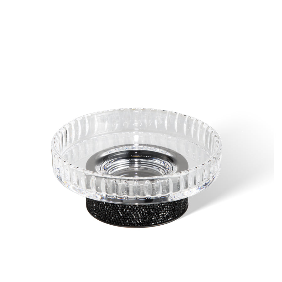Decor Walther Seifenschale mit Swarovski Kristallen in Schwarz und aus Glas
