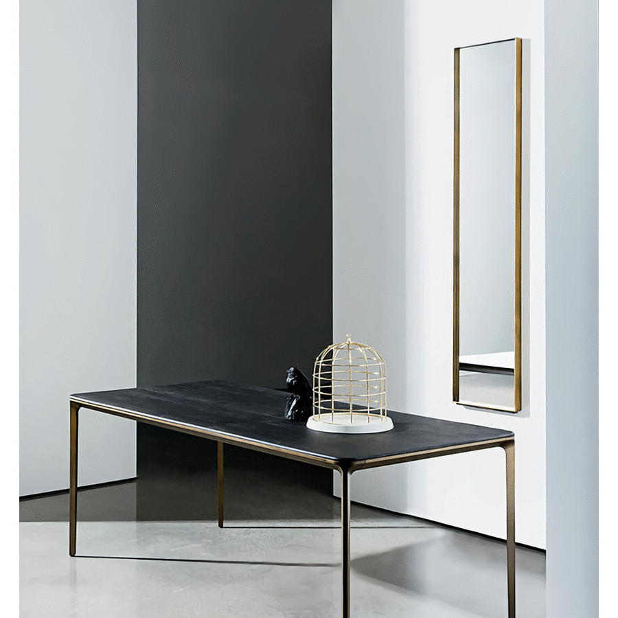 Sovet Wandspiegel Visual Rectangular mit gebräuntem Aluminumrahmen