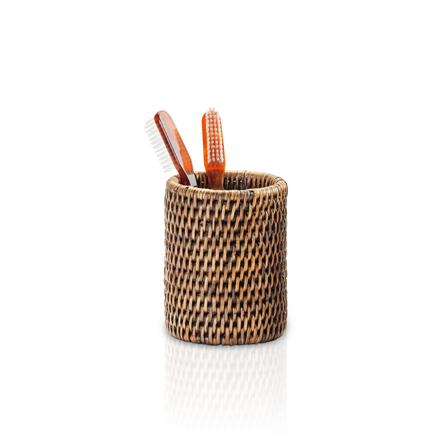 Decor Walther Becher aus dunklem Rattan.