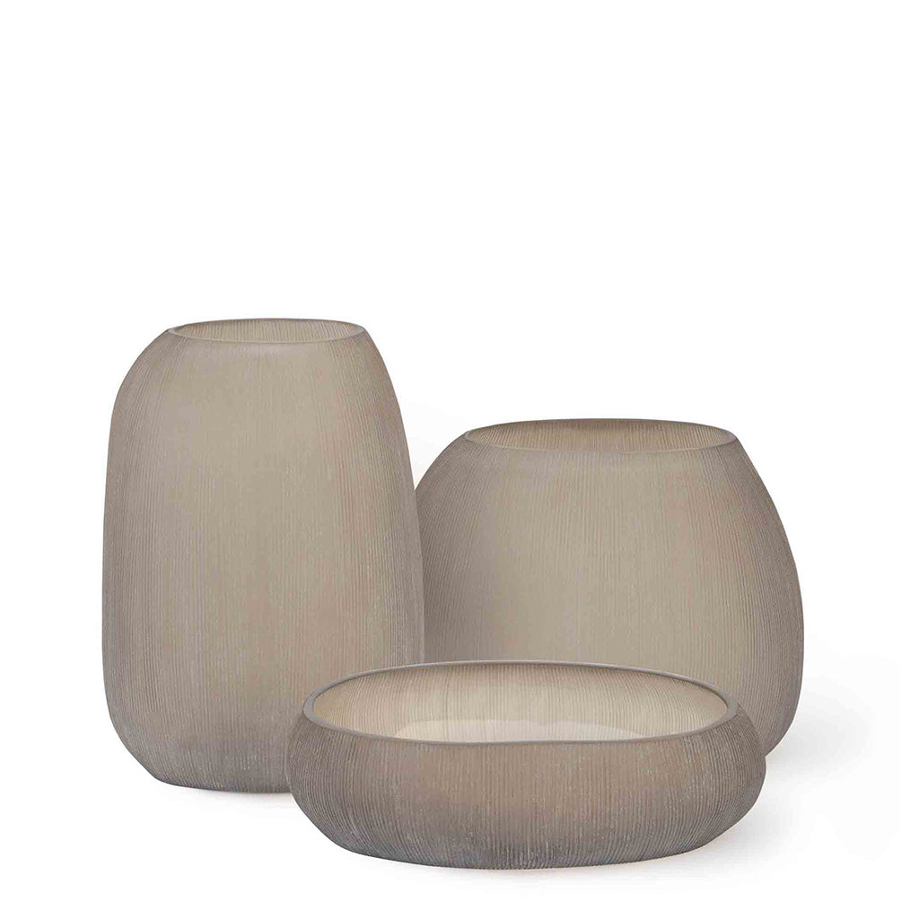 Guaxs, Vase und Schale CLEMENTE, smokegrey