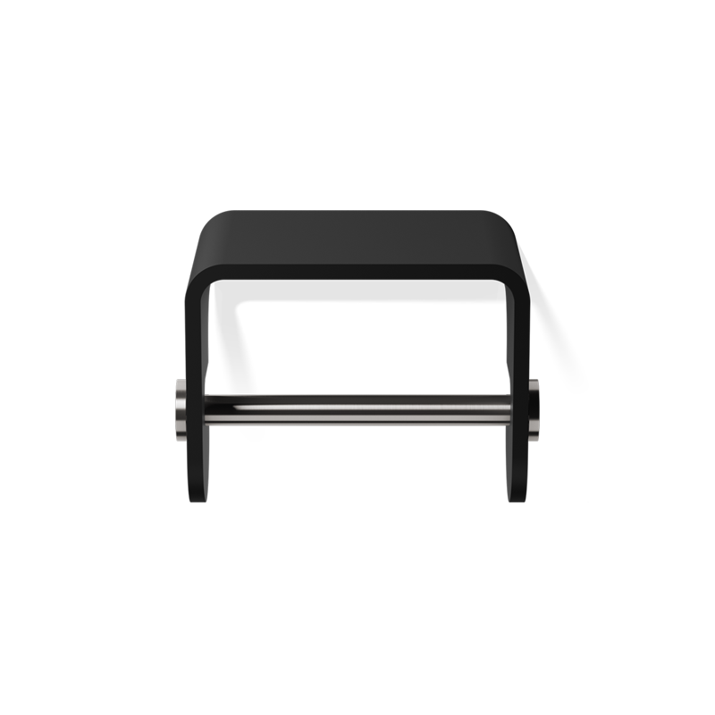 BLACK STONE Decor Walther Toilettenpapierhalter mit Ablage in Schwarz matt und Edelstahl matt. 
