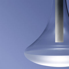 Davide Groppi Cathode Pendellampe aus weissem Metall und mundgeblasenem Glas