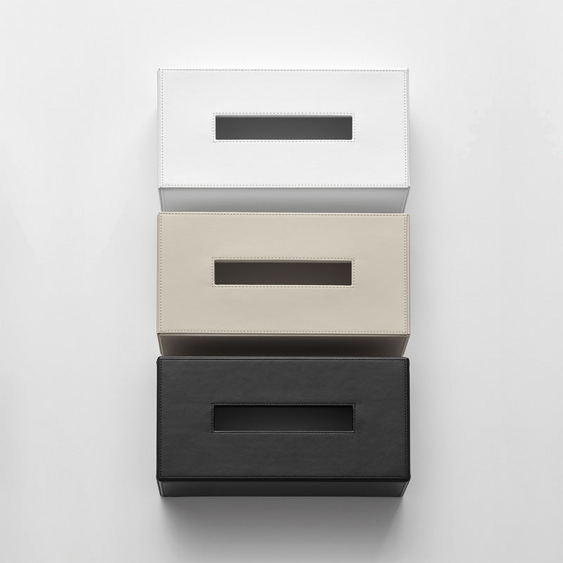 Decor Walther Kosmetiktuchboxen aus der Serie BROWNIE in Weiss, Sand, Schwarz.