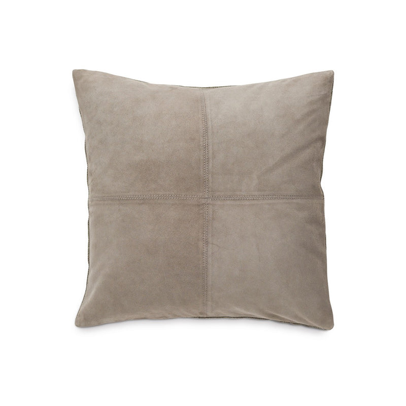 LUIZ Lederkissen SUEDE Taupe, 40 x 40 cm
