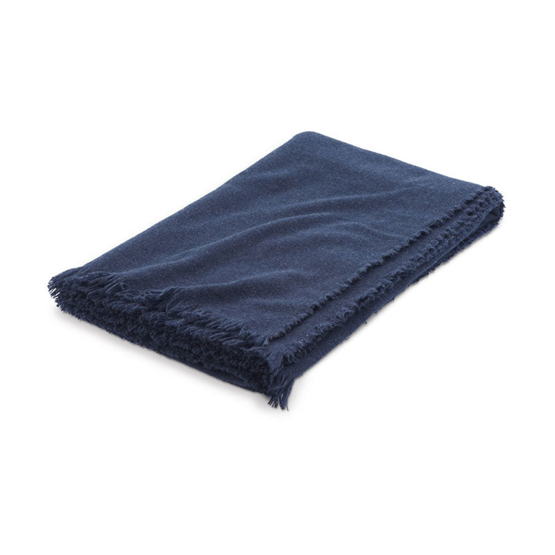 LUIZ, Merinowoll-Decke Panama, 140x220, navy