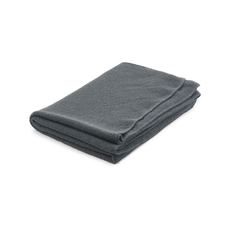 LUIZ, Merinowoll-Decke Rice, 140x200, anthracite