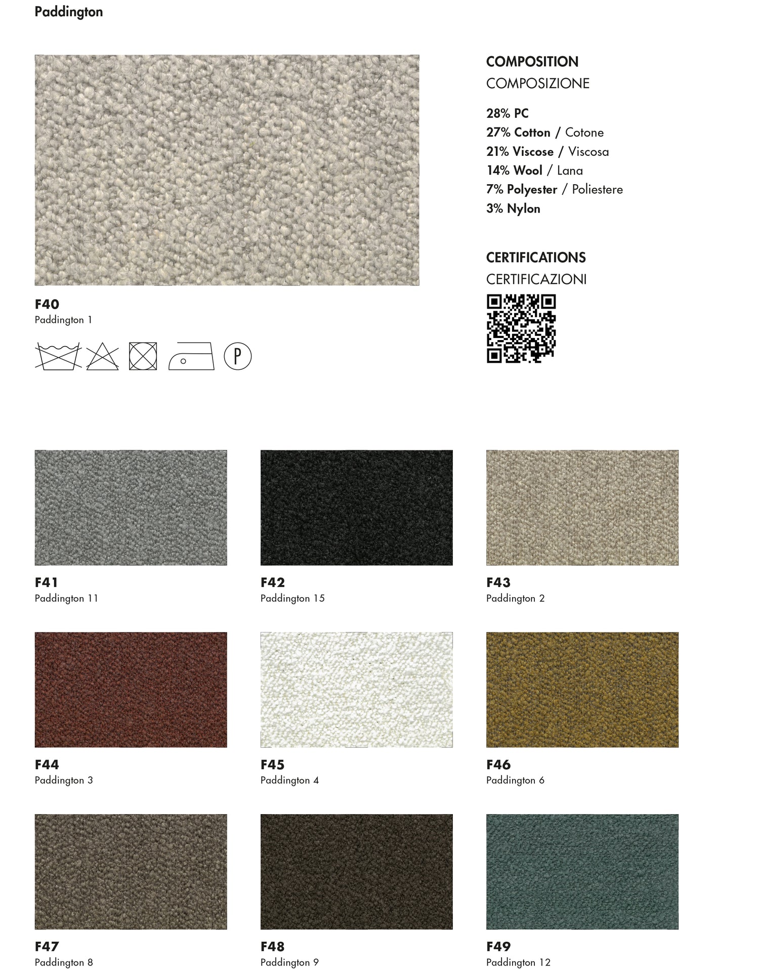 SOVET Stoff- und Ledermuster
