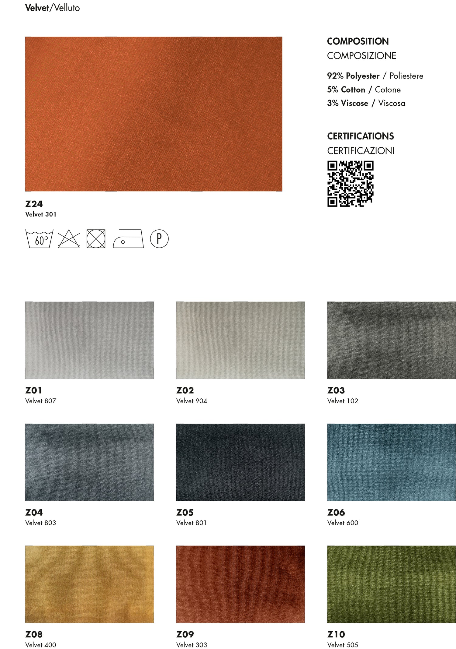 SOVET Stoff- und Ledermuster