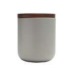 when objects work pottery cool grey Höhe 17 cm mit walnussdeckel 2 cm.