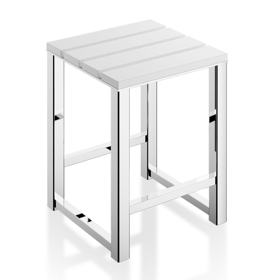 Decor Walther Badhocker in Chrom und Weiss