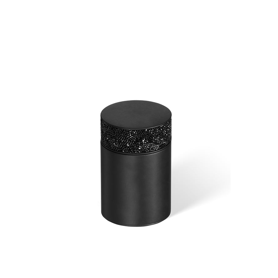 Decor Walther Behaelter mit Deckel mit Swarovski Kristallen in Schwarz