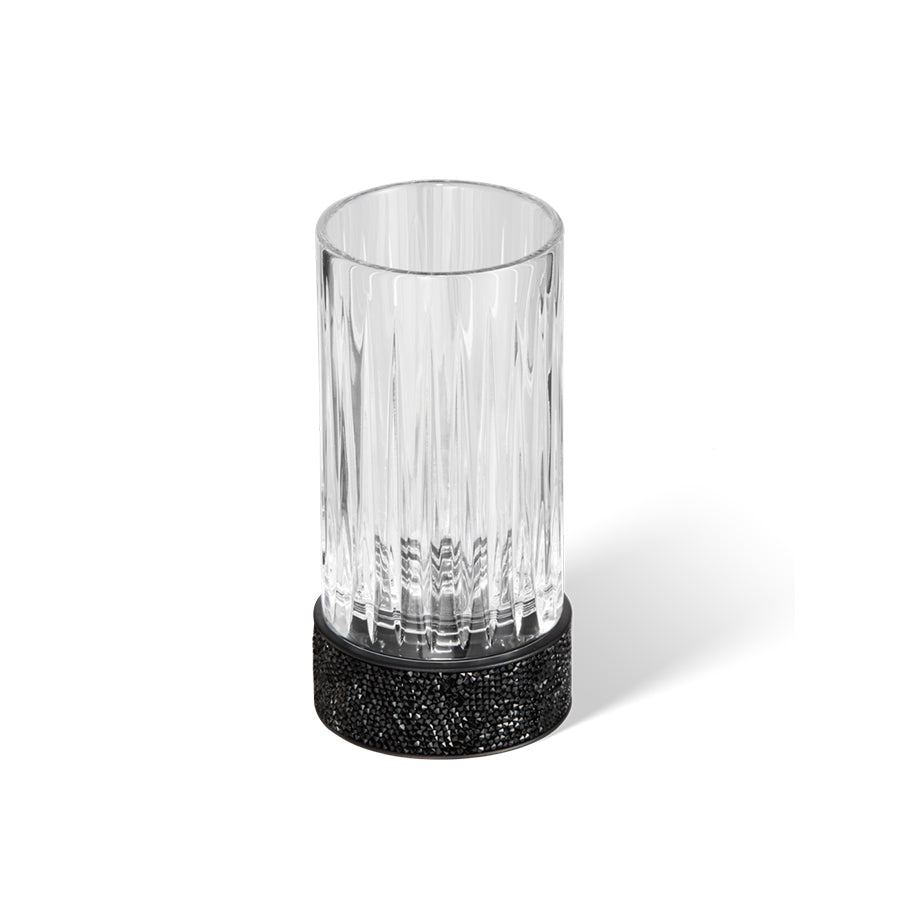 Decor Walther Zahnglas mit Swarovski Kristallen in Schwarz