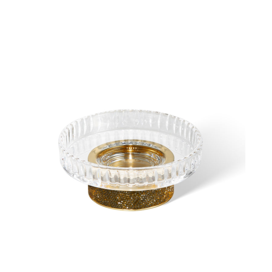 Decor Walther Seifenschale in Gold mit Swarovski Kristallen und Kristallschliff