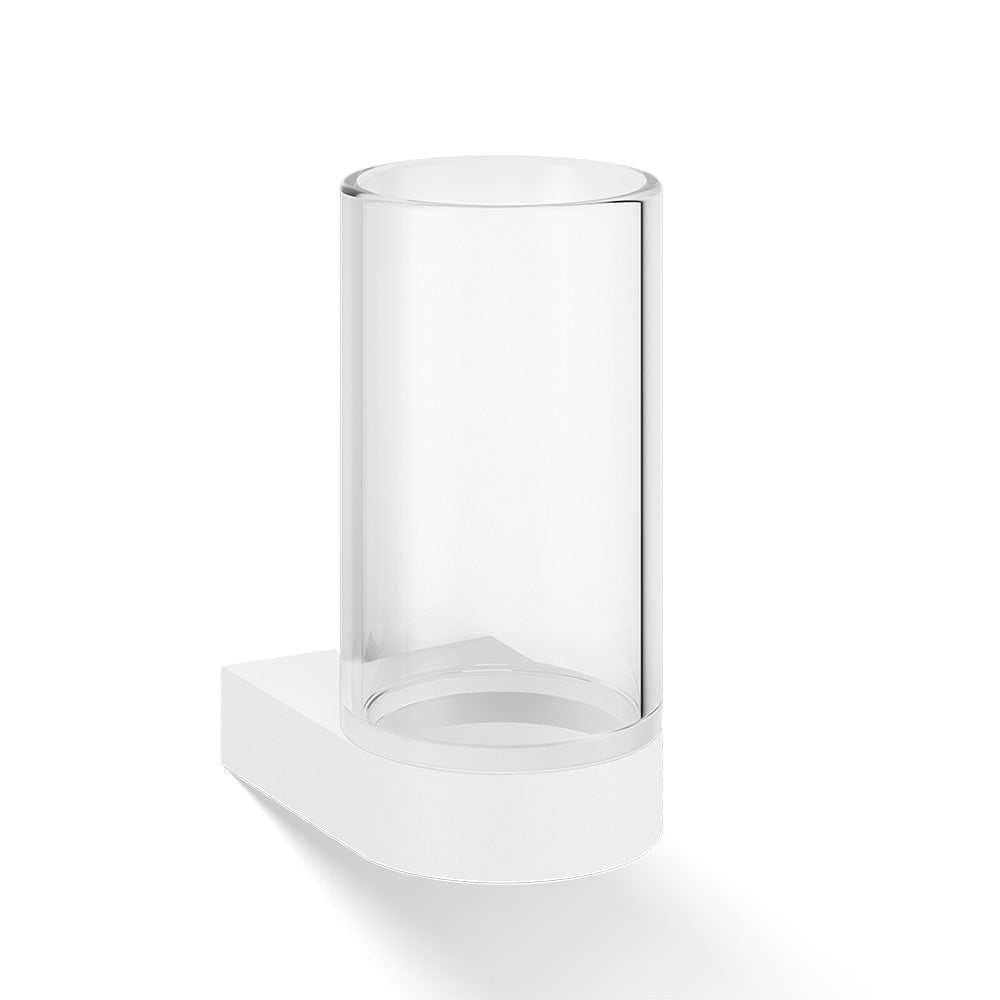 Zahnbürstenglas CENTURY WMG Kristall mit Wandhalterung in Weiss