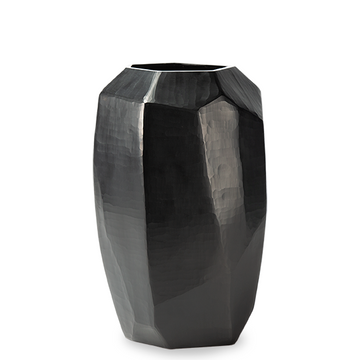Guaxs Vase Cubistic Tall in Schwarz von Hand geschliffen. 