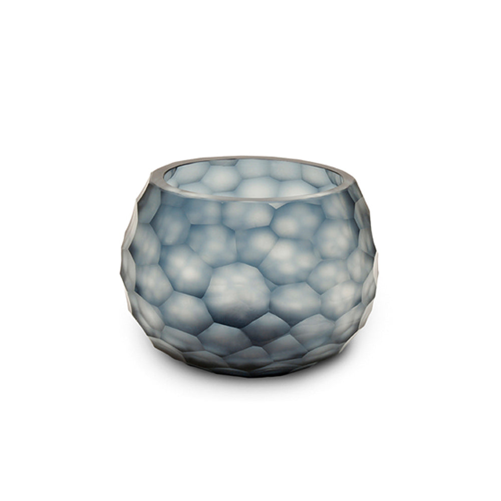 Guaxs Teelicht Somba in Ocean blue / indigo von Mund geblasen