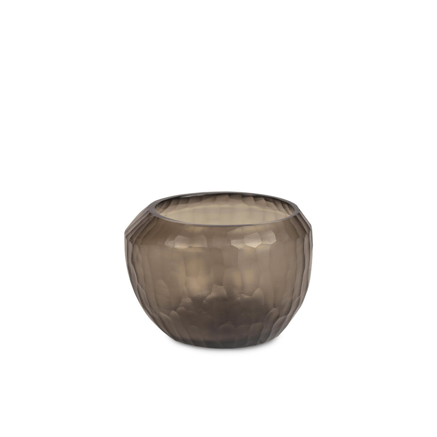 Guaxs von Mund geblasenes Teelicht in Smoked Grey