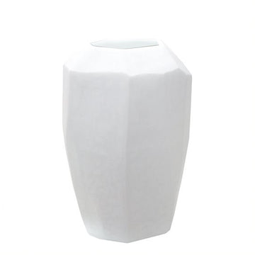 Guaxs Vase Cubistic Tall in Weiss von Hand geschliffen