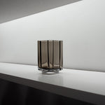 Louise Roe Windlicht asymmetrisch in der Farbe smokey