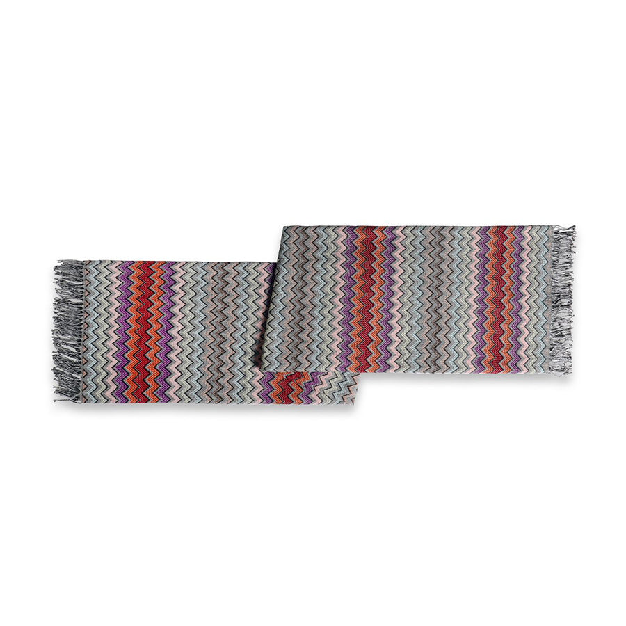 Missoni Decke William mit Fransen in Rottönen und Grau