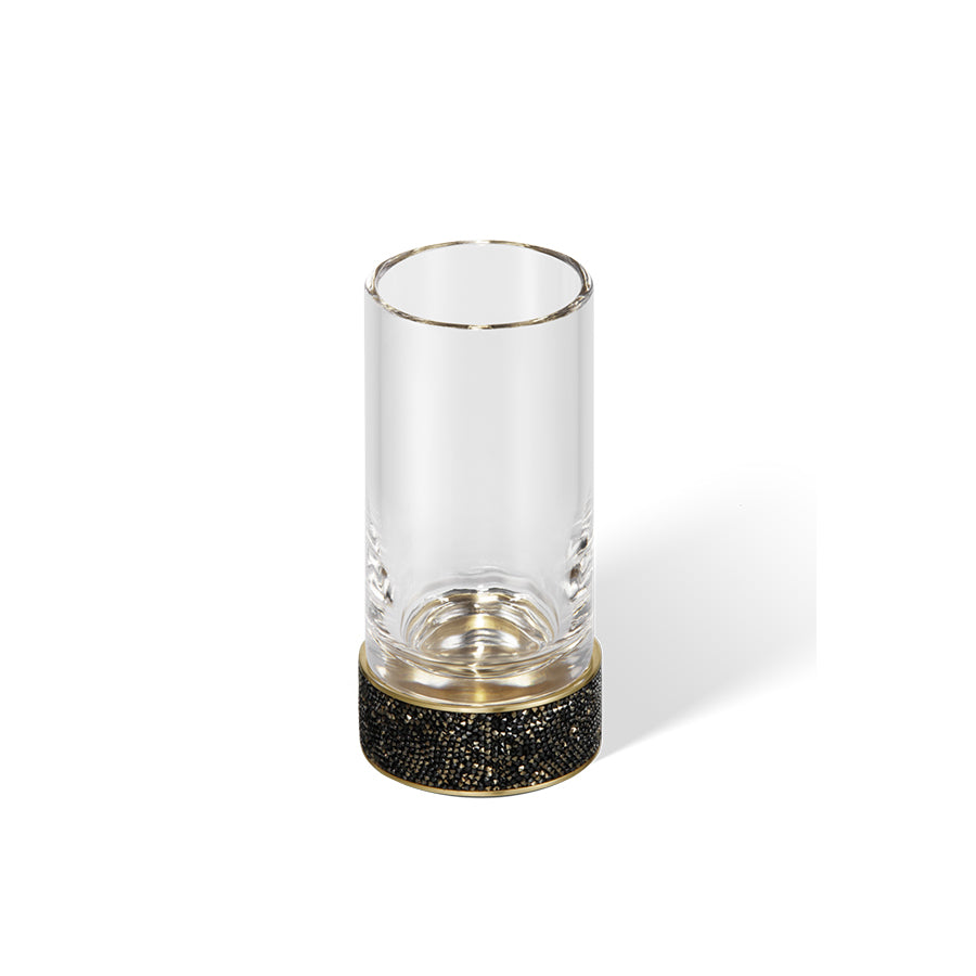 Decor Walther Zahnbürstenhalter in Schwarz und Gold mit Swarovski Kristallen