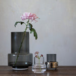 Ro Collection Vase Hurricane in Grau aus Glas