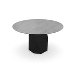 DEOD Tisch von Sovet mit Keramiktischplatte in Grau und Sockel in Schwarz