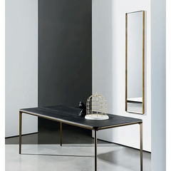 Sovet Wandspiegel Visual Rectangular mit gebräuntem Aluminumrahmen 