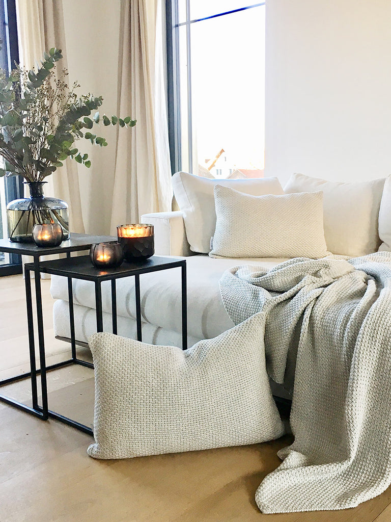 Care by me Plaid aus Bio Baumwolle und Cashmere in Grau 