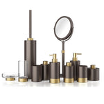 Decor Walther Badeaccessoires Cub, in bronze und gold matt. 