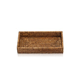 Decor Walther Tablett aus dunklem Rattan.