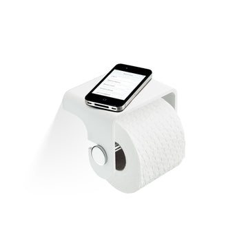 Decor Walther Toilettenpapierhalter mit Ablage in Weiss aus Mineralguss