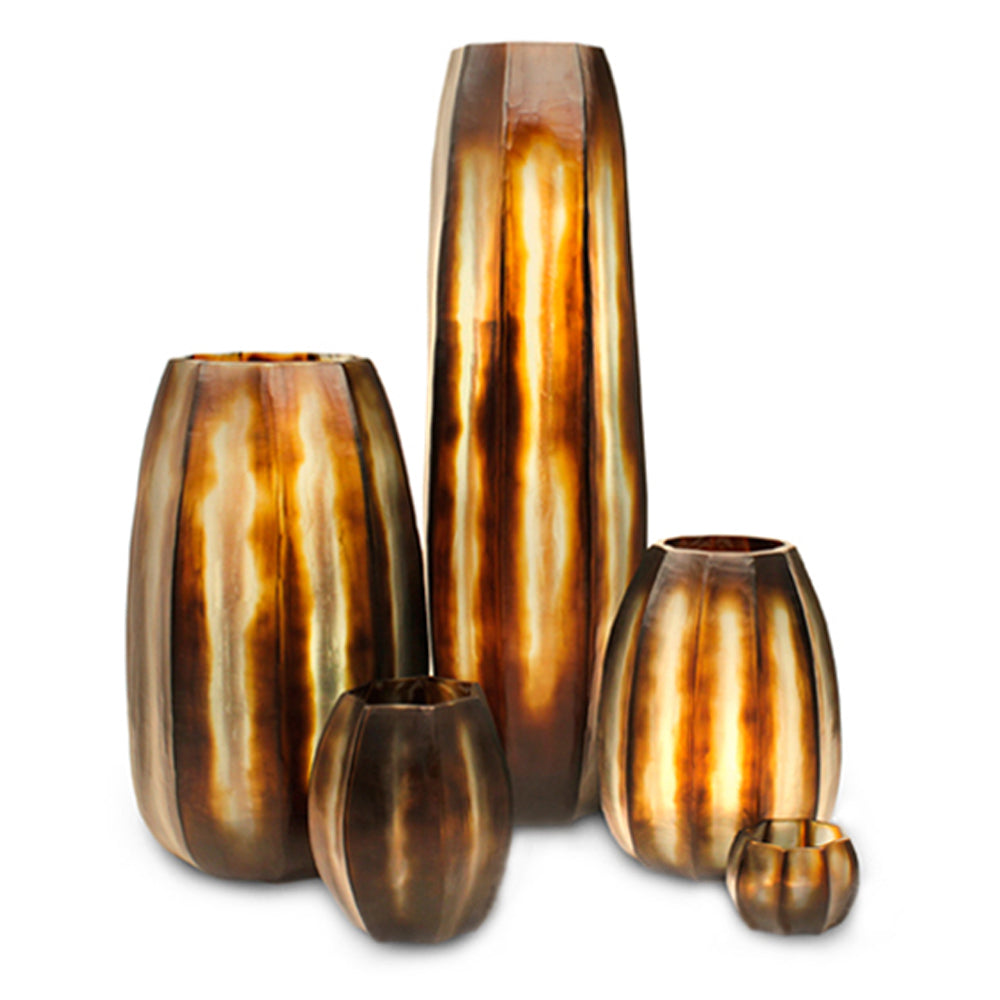 Guaxs Koonam Vasen und Teelichter in der Farbe butter/brown aus Glas