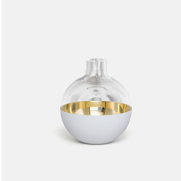 Skultuna Vase Pomme aus Glas und Messing