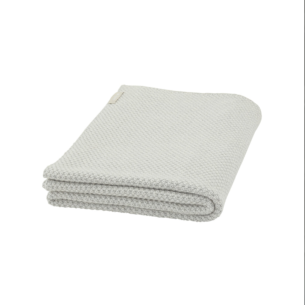 Care by me Wolldecke aus Bio-Baumwolle und Cashmere in hellem Grau